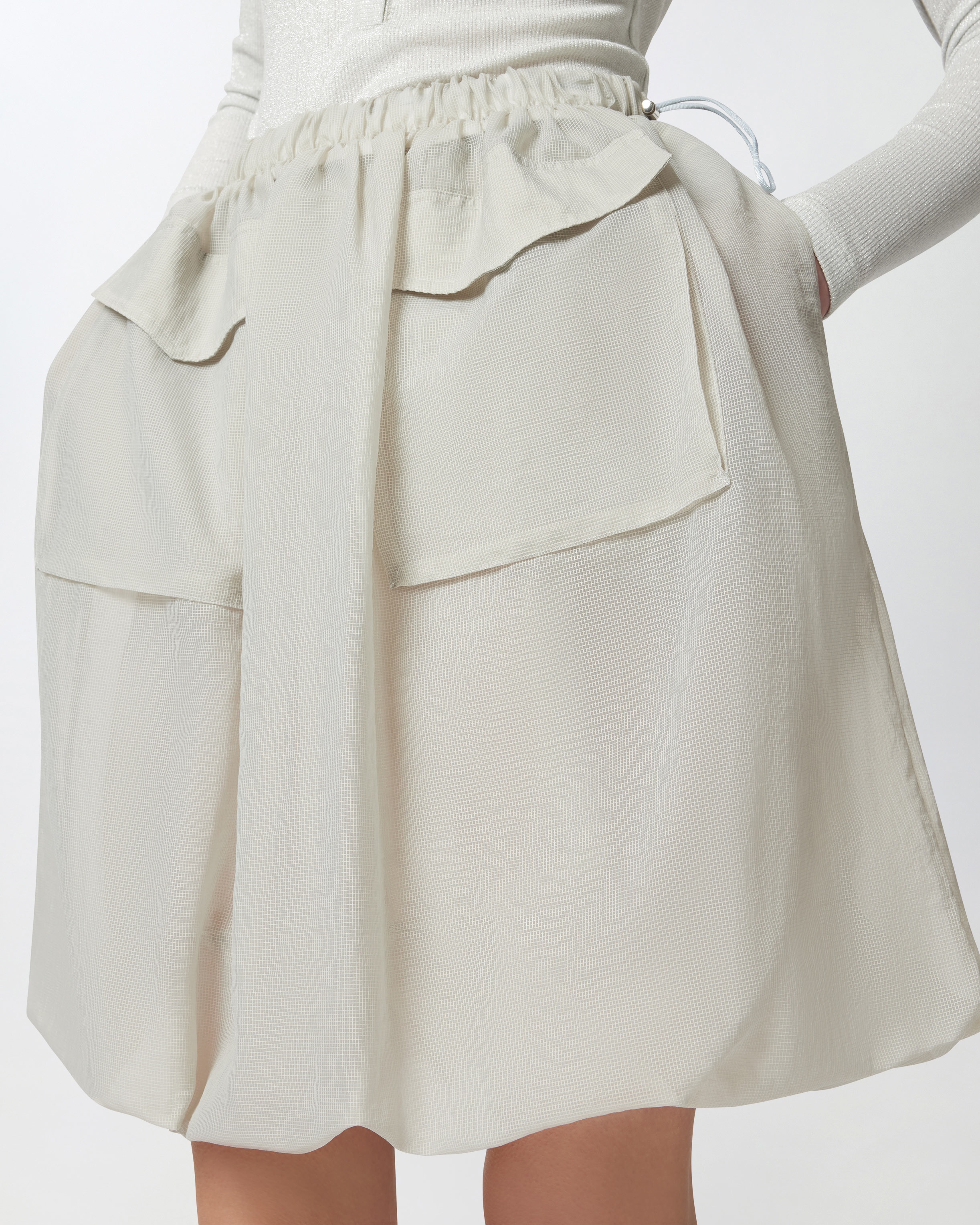 LIGHTWEIGHT ORGANZA-EFFECT SKIRT WITH POCKETS - 5
