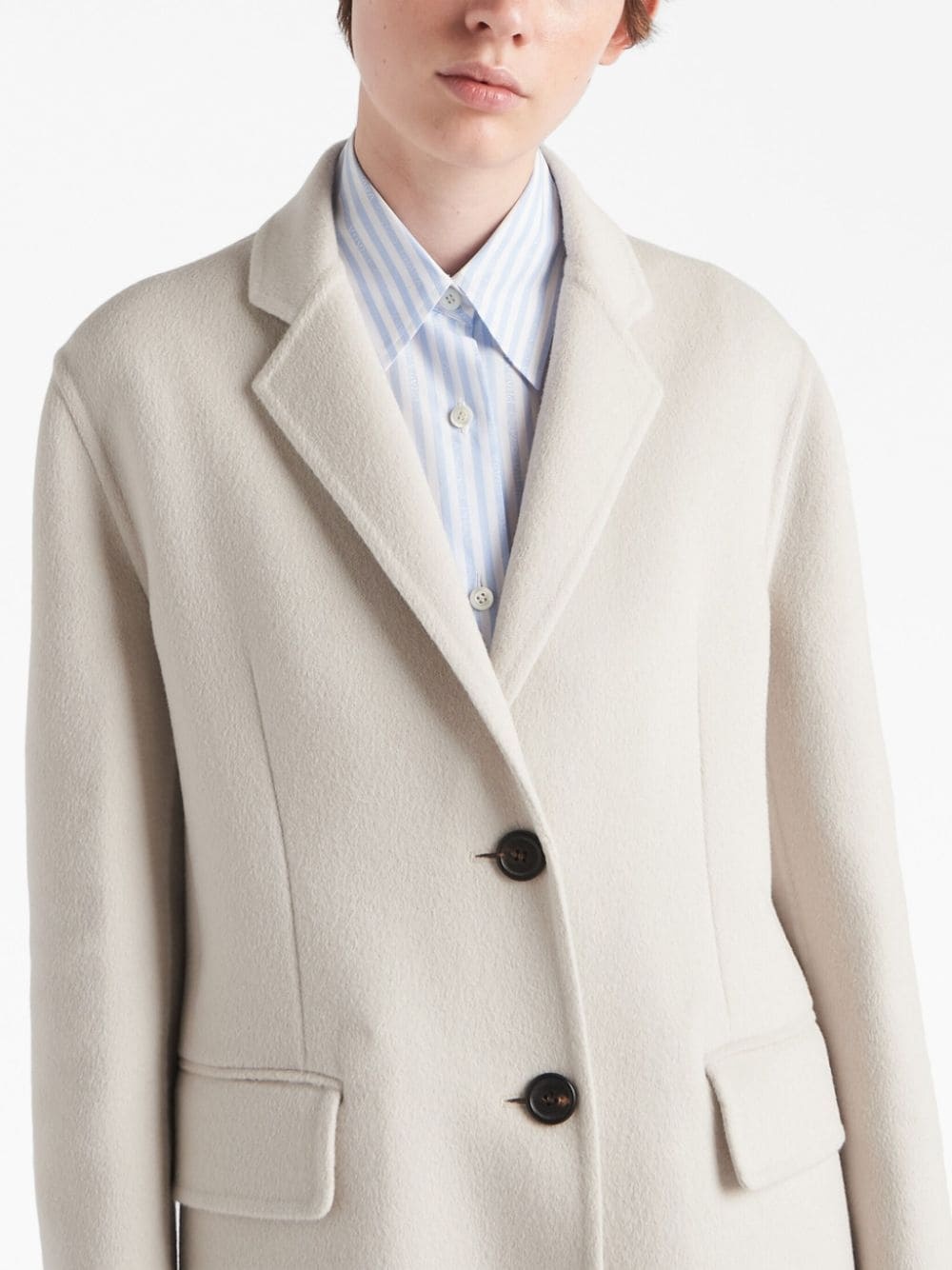 wool single-breasted coat - 3