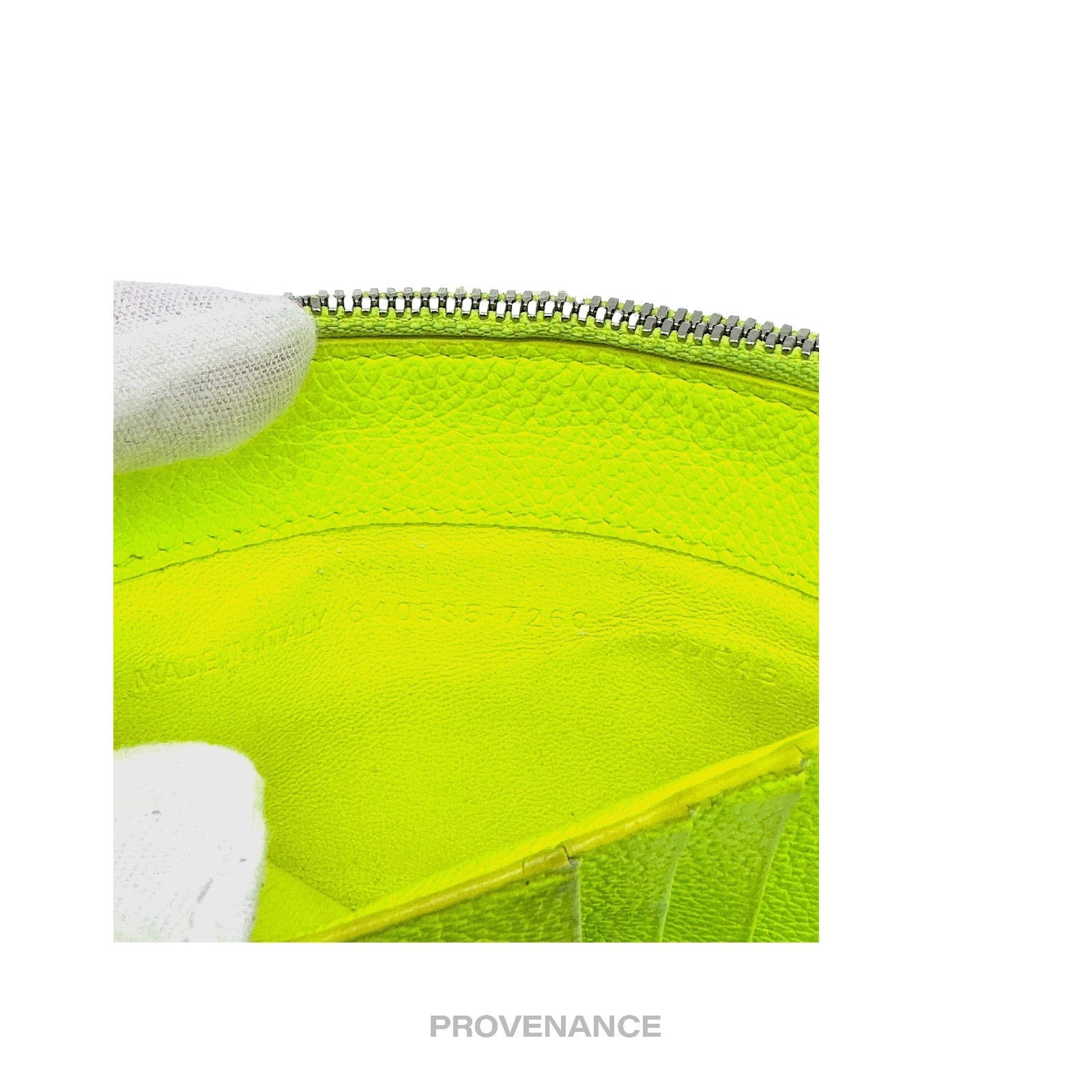 Balenciaga Logo Fragment Zip Card Wallet - Neon - 9