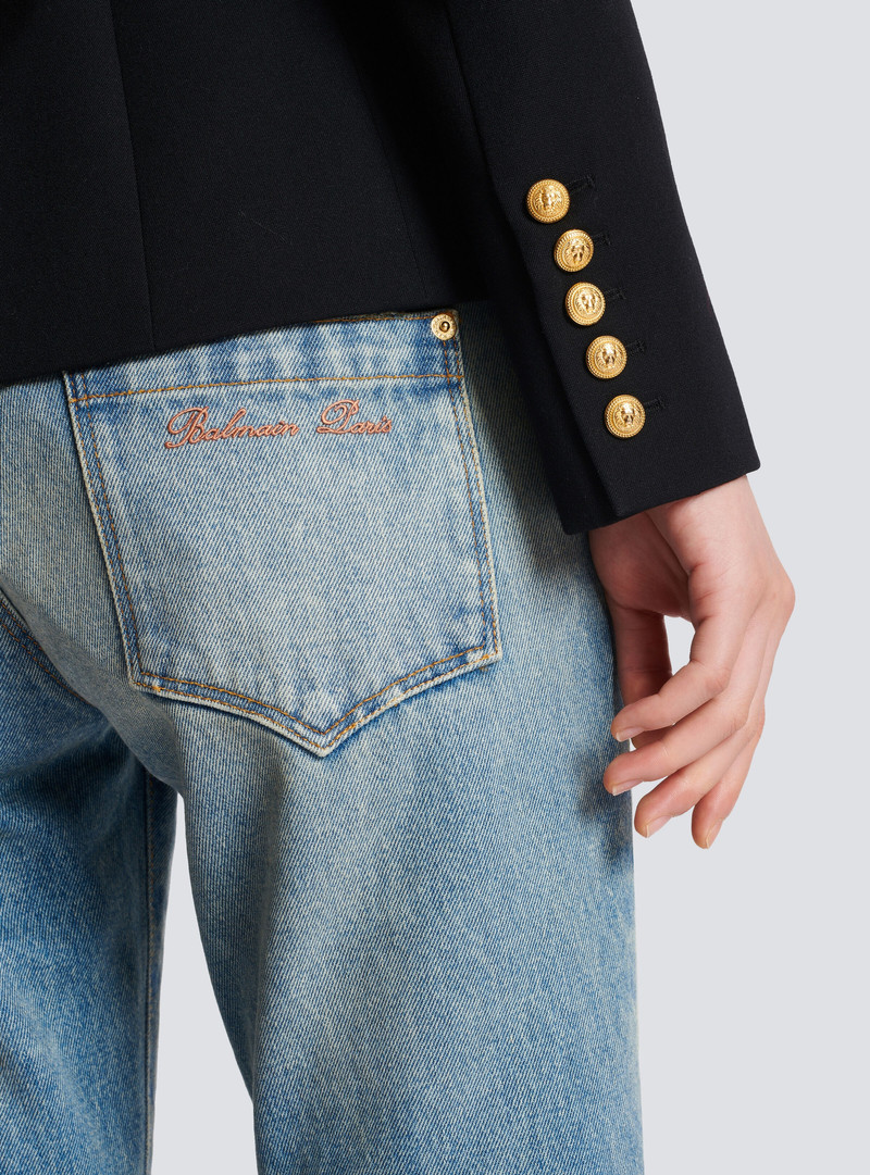 One-button wool blazer 8