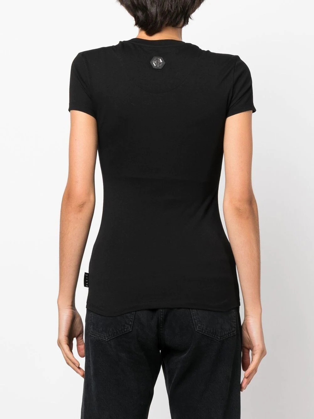 crystal-embellished logo cotton T-shirt - 4