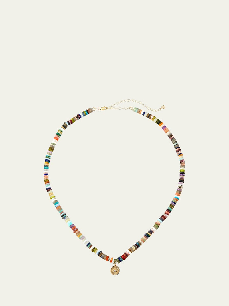 14k Evil Eye Diamond Coin Necklace 1