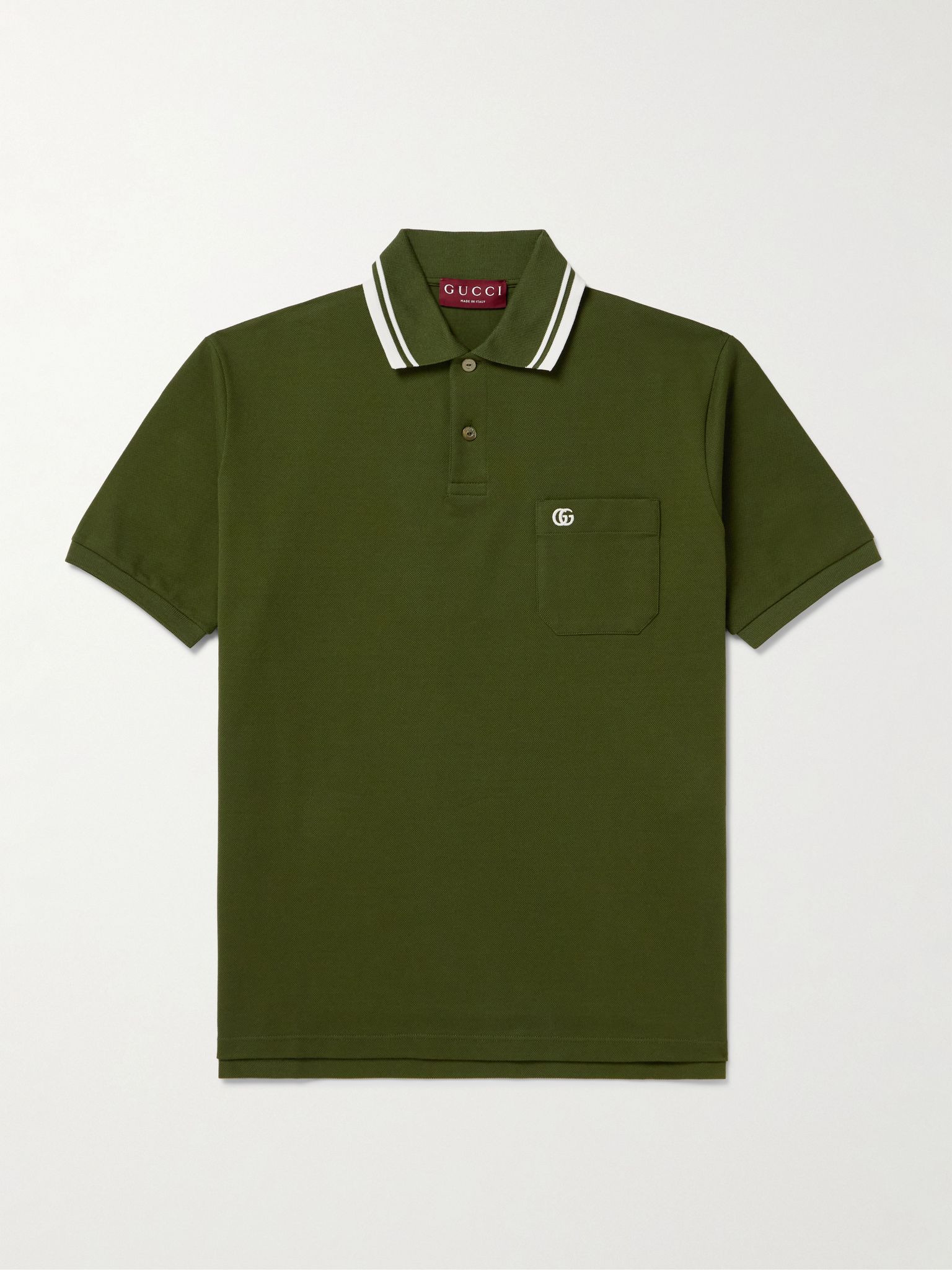 Lido Logo-Embroidered Stretch-Cotton Piqué Polo Shirt Forest green - 1