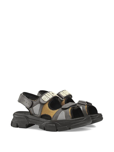 GUCCI Leather and mesh sandals outlook