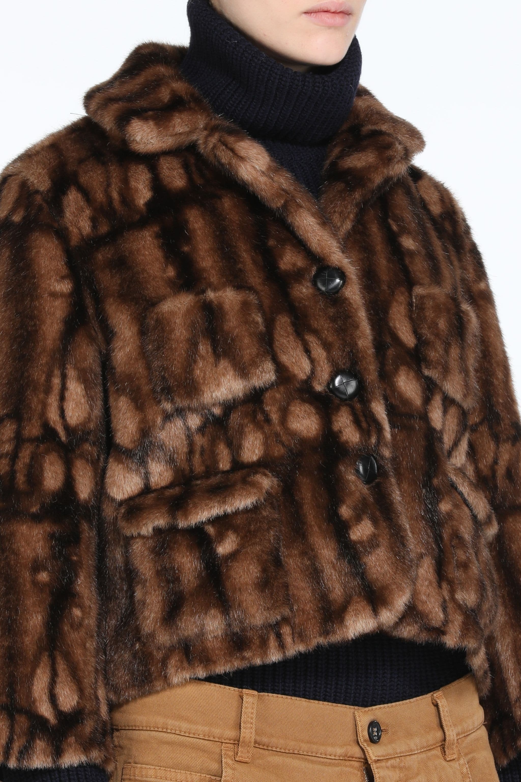 PRINTED SYNTHETIC-FUR COAT - 5