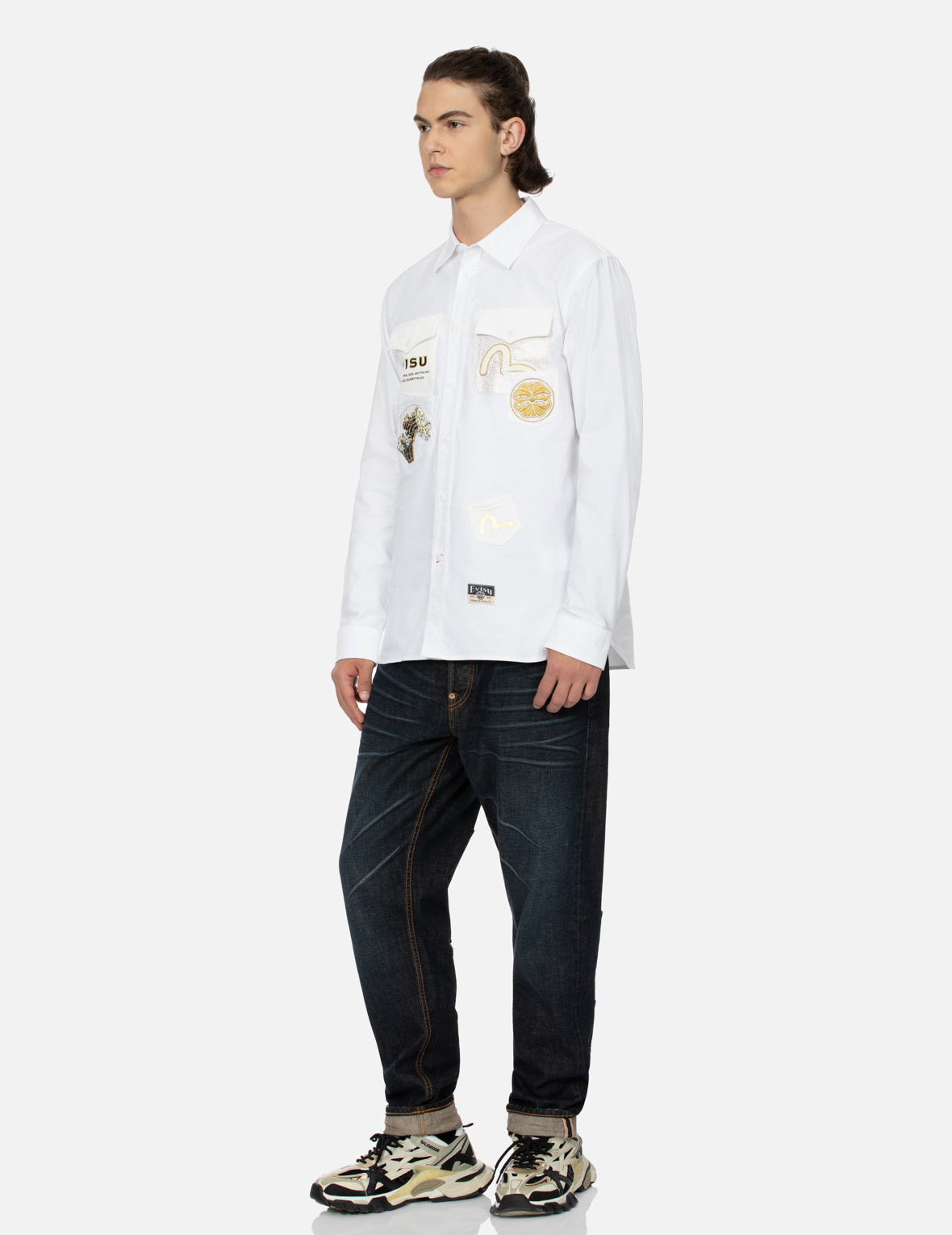 MULTI-POCKET AND LOGO PATCH EMBROIDERED RELAX FIT SHIRT - 3