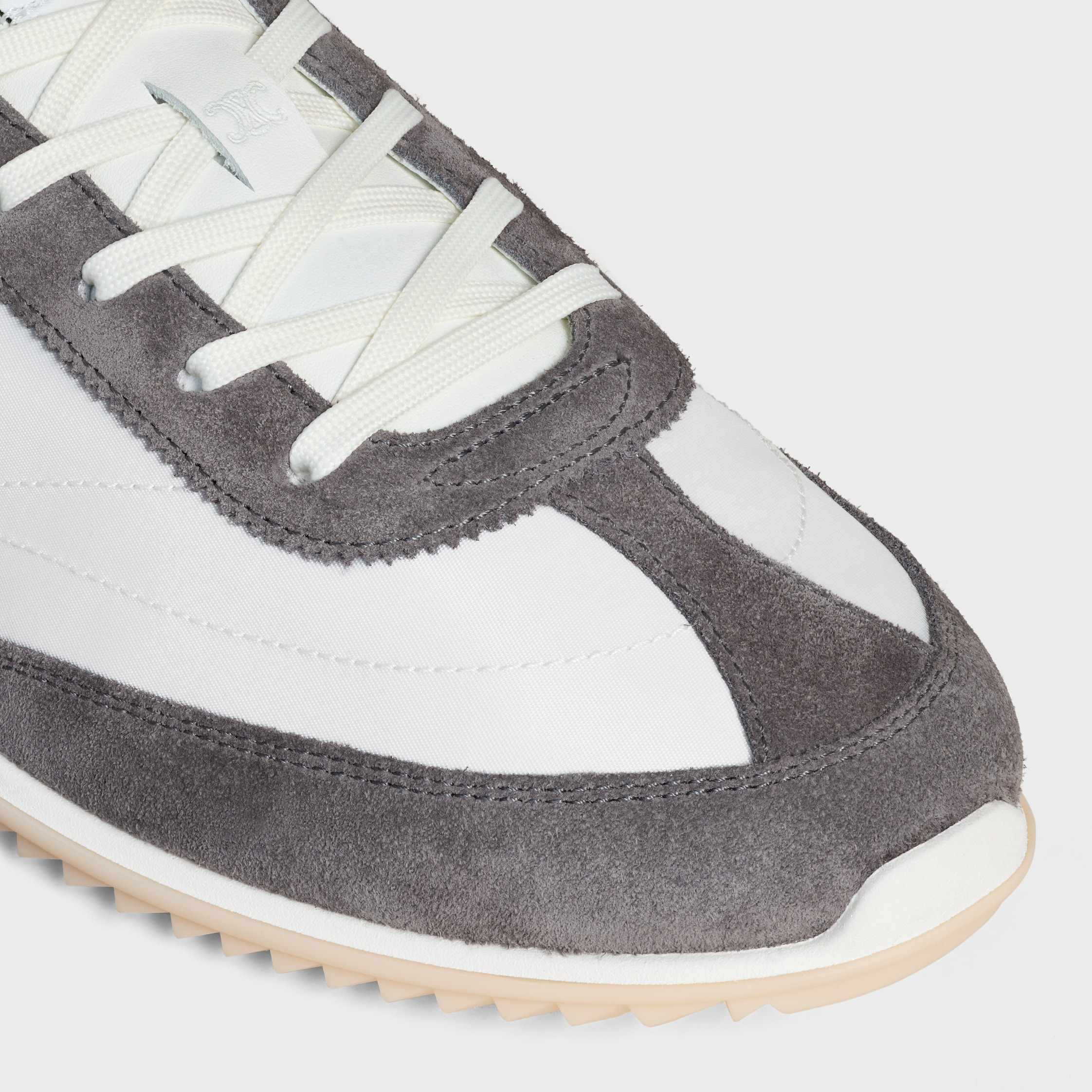 CELINE RACER LOW LACE-UP SNEAKER WITH TRIOMPHE IN NYLON, SUEDE CALFSKIN AND CALFSKIN - 4