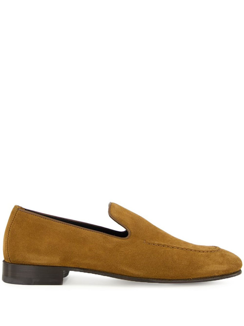 stitch-detailing 스웨드 슬립 온 loafers 1