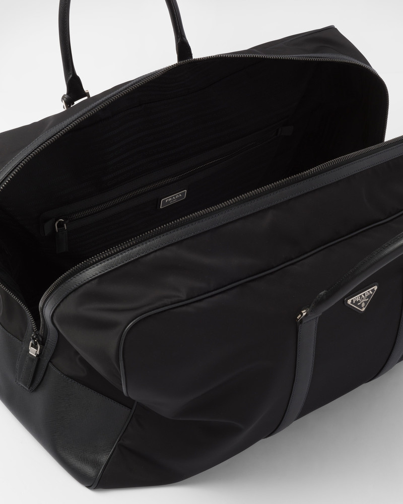 Re-Nylon and Saffiano leather duffle bag 5