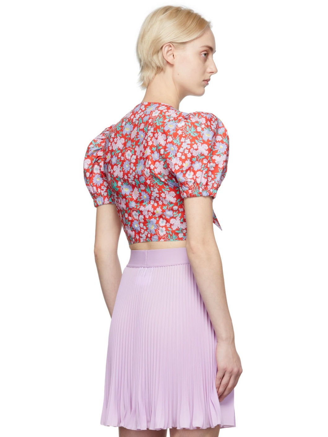 Red Front Tie Blouse - 3