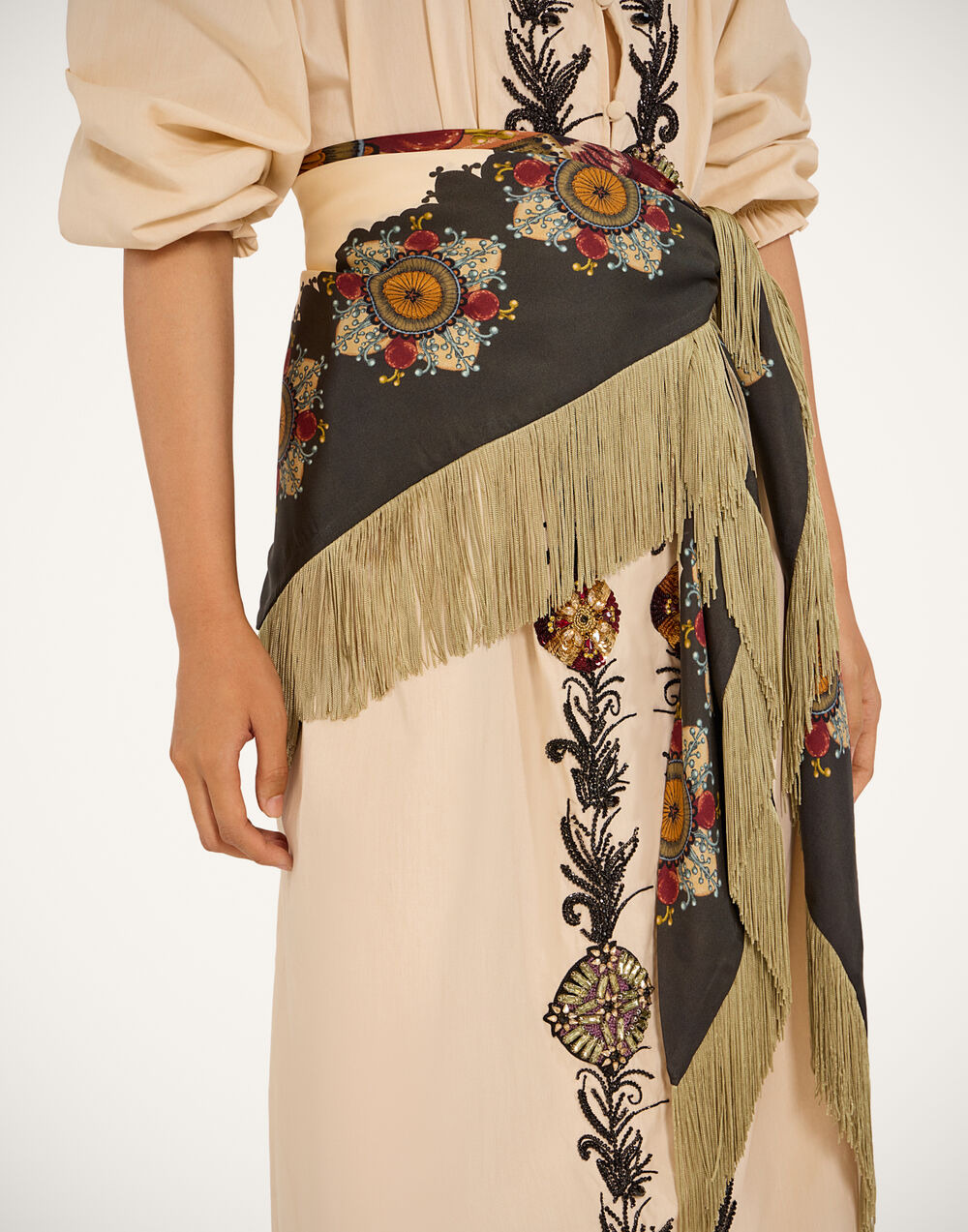Fringe Triangle Scarf - 5