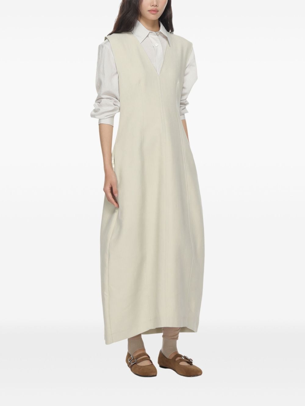 sculpted sleeveless maxi dress - 3