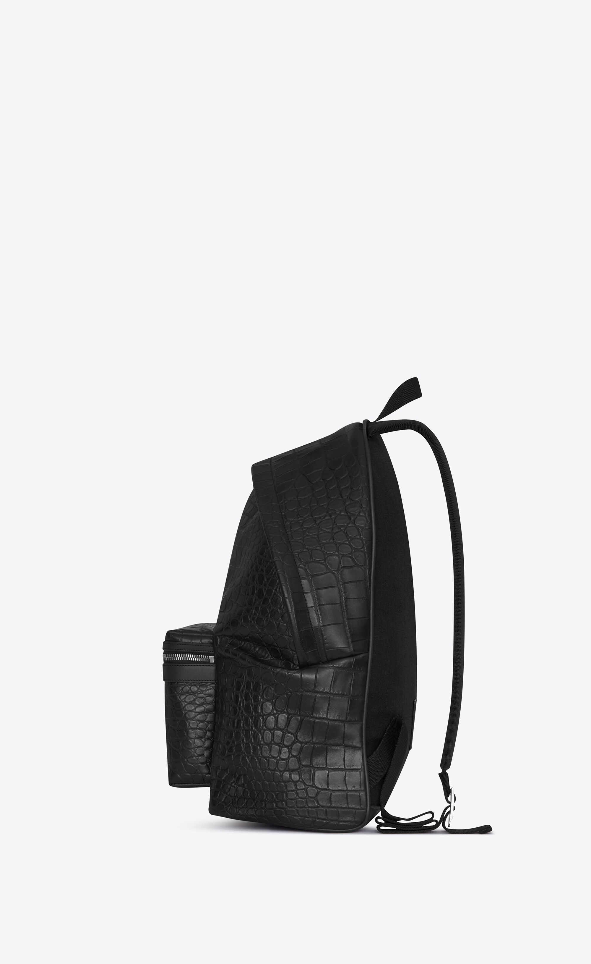 city backpack in crocodile embossed leather - 3