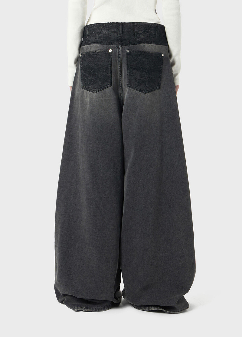 SUPERWIDE-LEG JEANS WITH LACE DETAILS 3