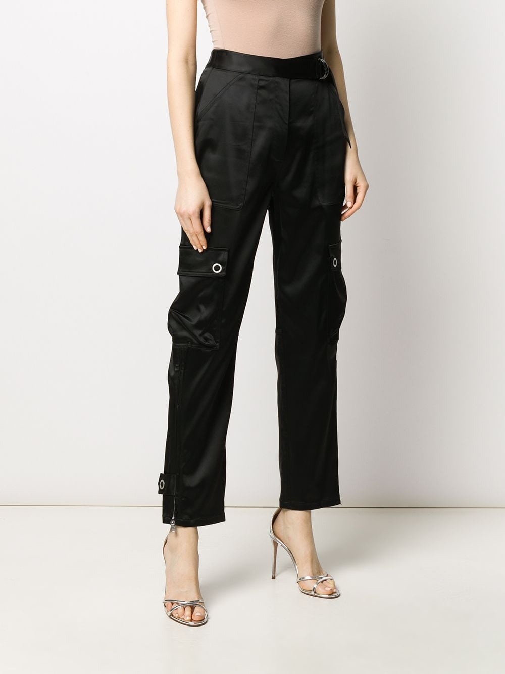 high-rise cargo-pocket trousers - 3