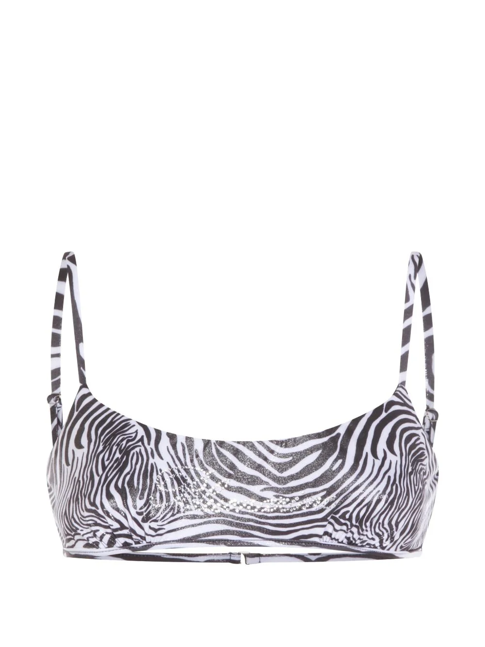 zebra-print bikini top - 1