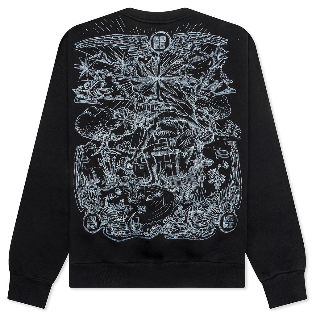 TAROT PRINT BOXY FIT LONG SLEEVE T-SHIRT - BLACK - 2