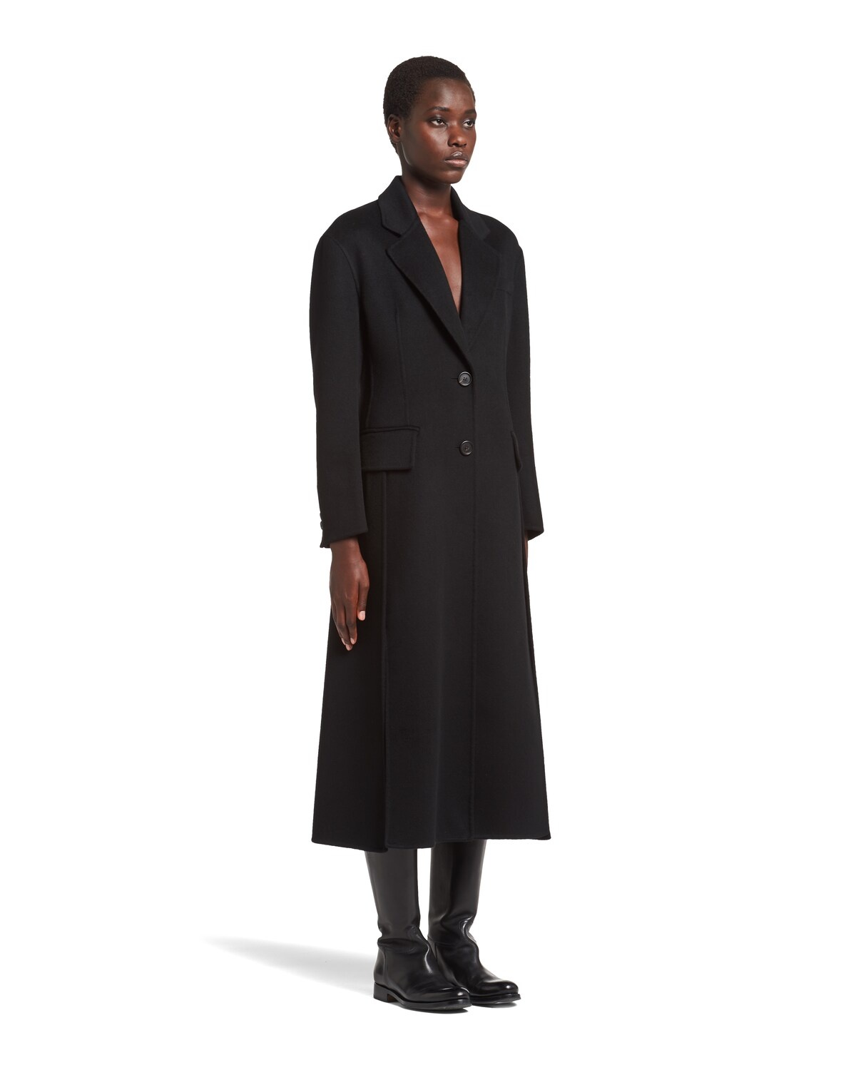 Single-breasted wool and cashmere coat - 3