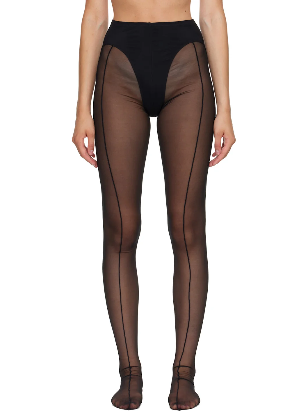 Black Re/Edit Pantyhose Tights - 1