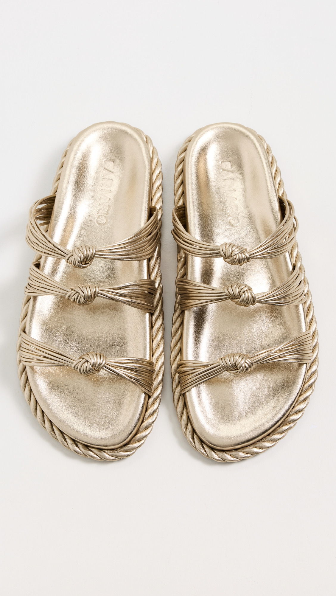 Gold Knot Slide Sandals - 4