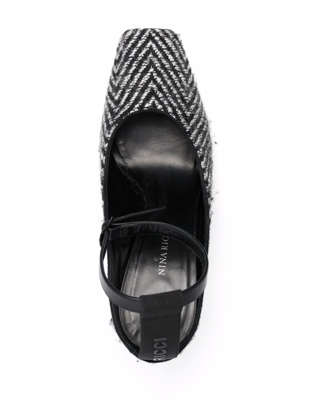 chevron-knit leather pumps - 4