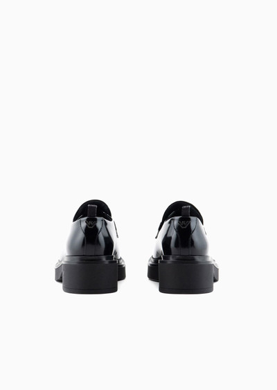 EMPORIO ARMANI Brushed-leather chunky loafers outlook