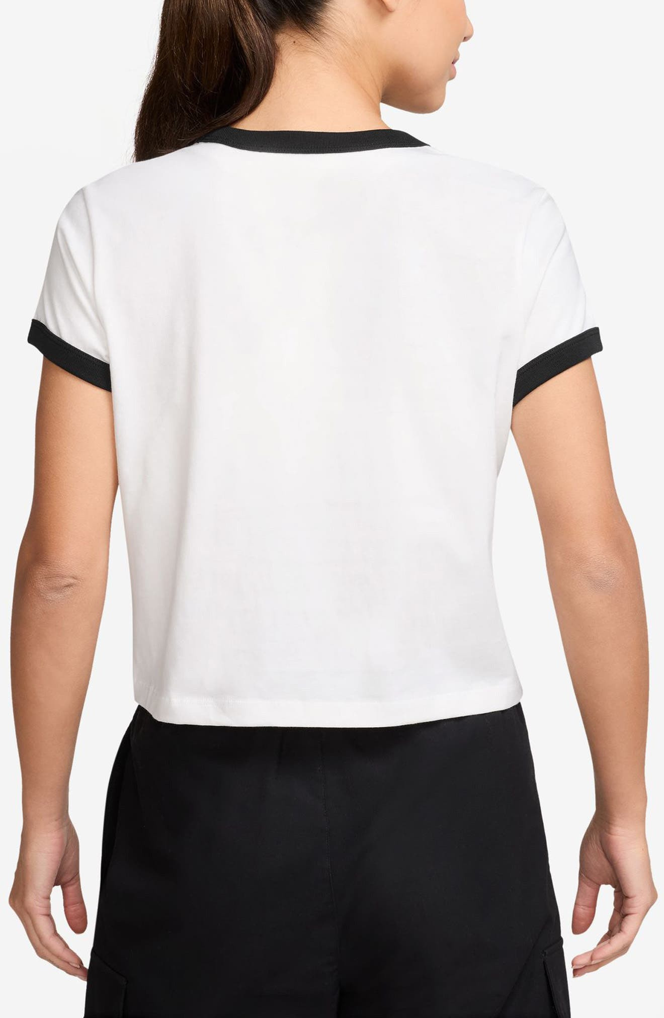 Nike Sportswear Ringer Logo Graphic T-Shirt in White/Black at Nordstrom - 2
