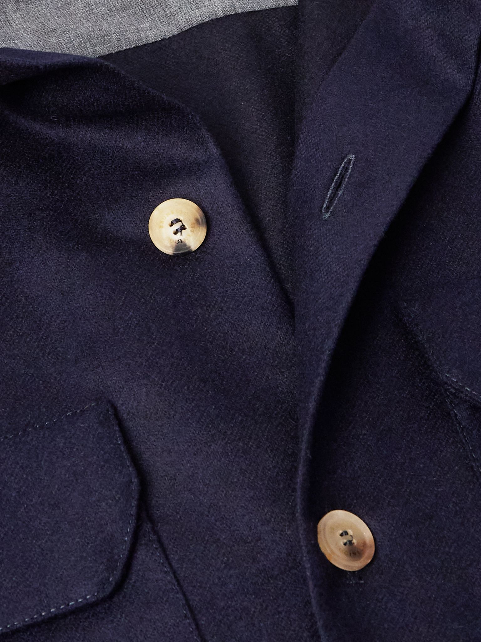 Brushed Wool-Twill Overshirt Blue - 5