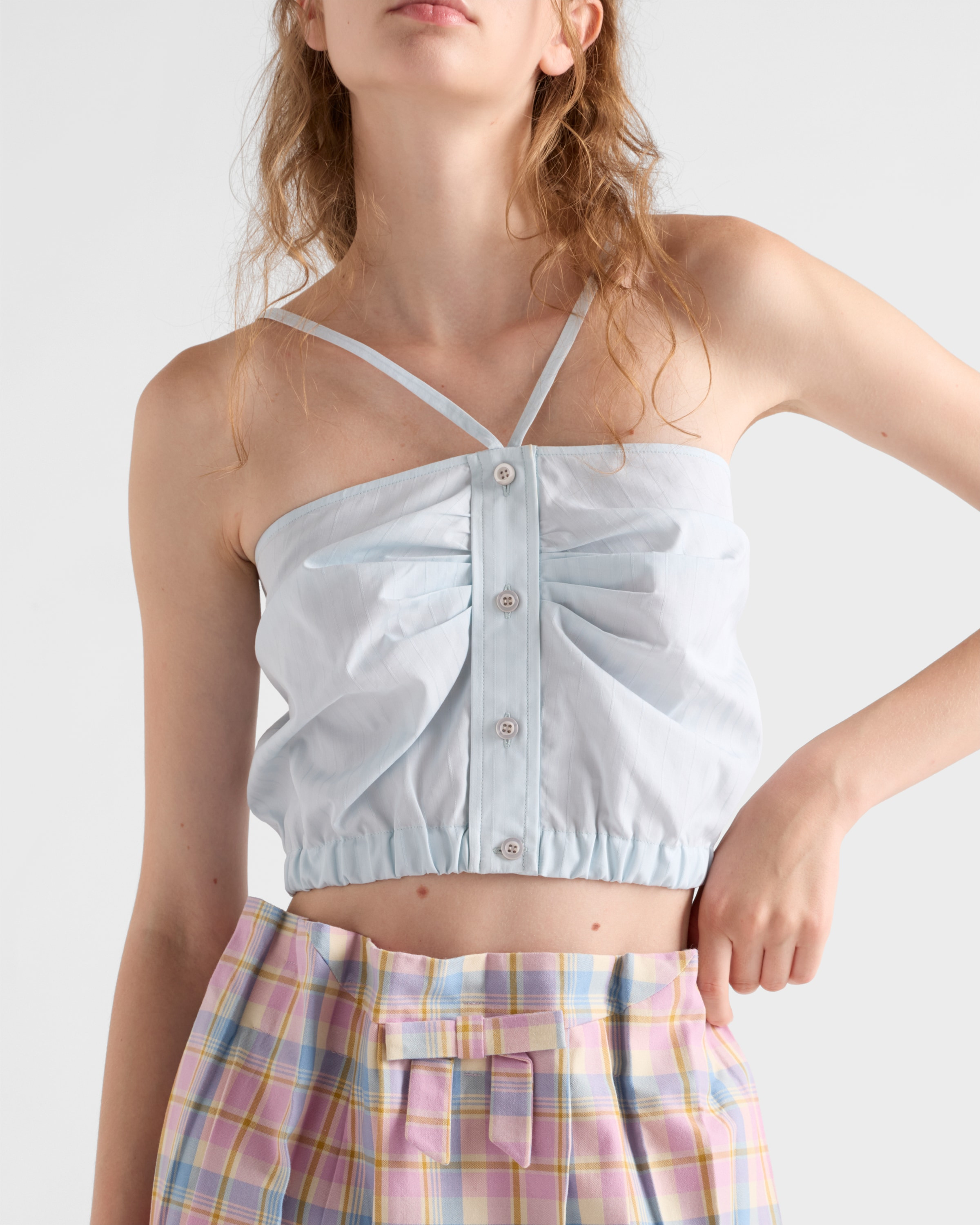 Checked cotton midi skirt - 4