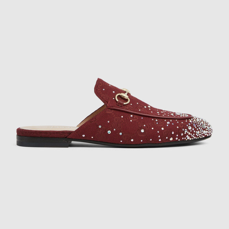 Women's Princetown slipper with crystals 1
