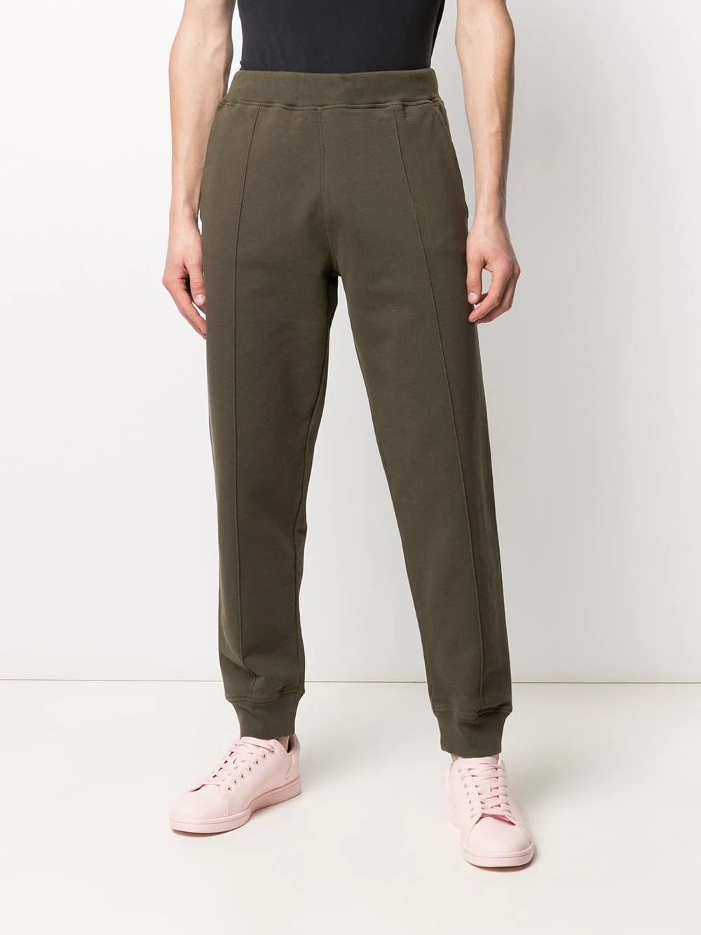 strapped cotton track trousers - 3