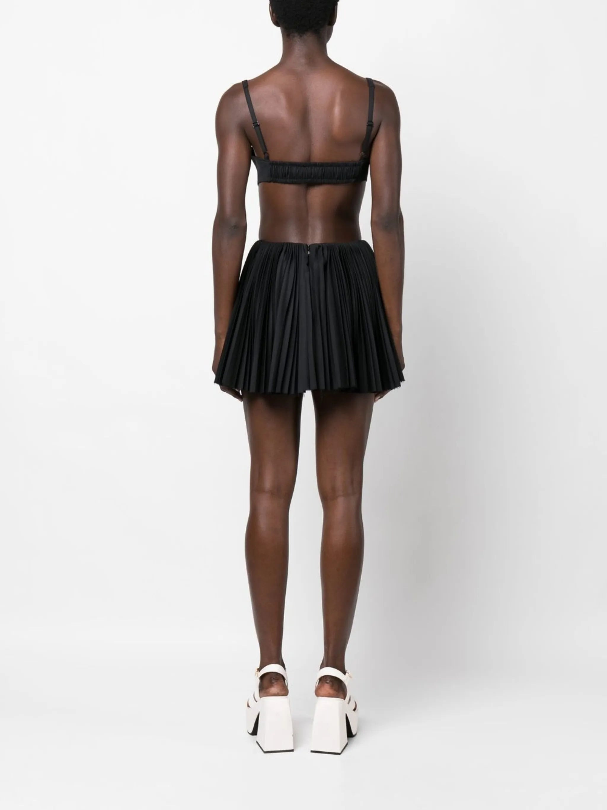 open-back pleated minidress - 4