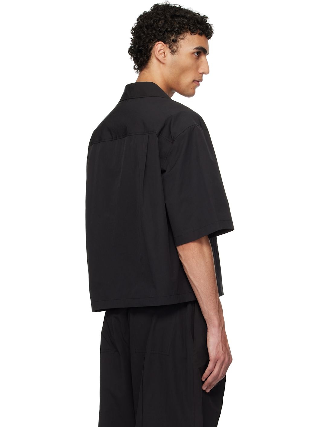 Black Pocket Half Shirt - 3