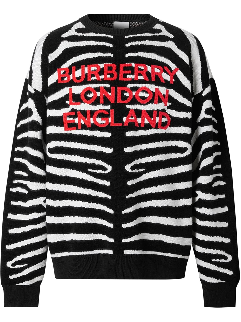 zebra and logo jacquard jumper - 1