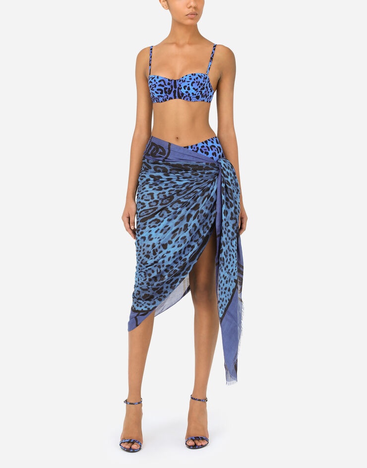 Leopard-print modal and cashmere scarf (135 x 200) - 4