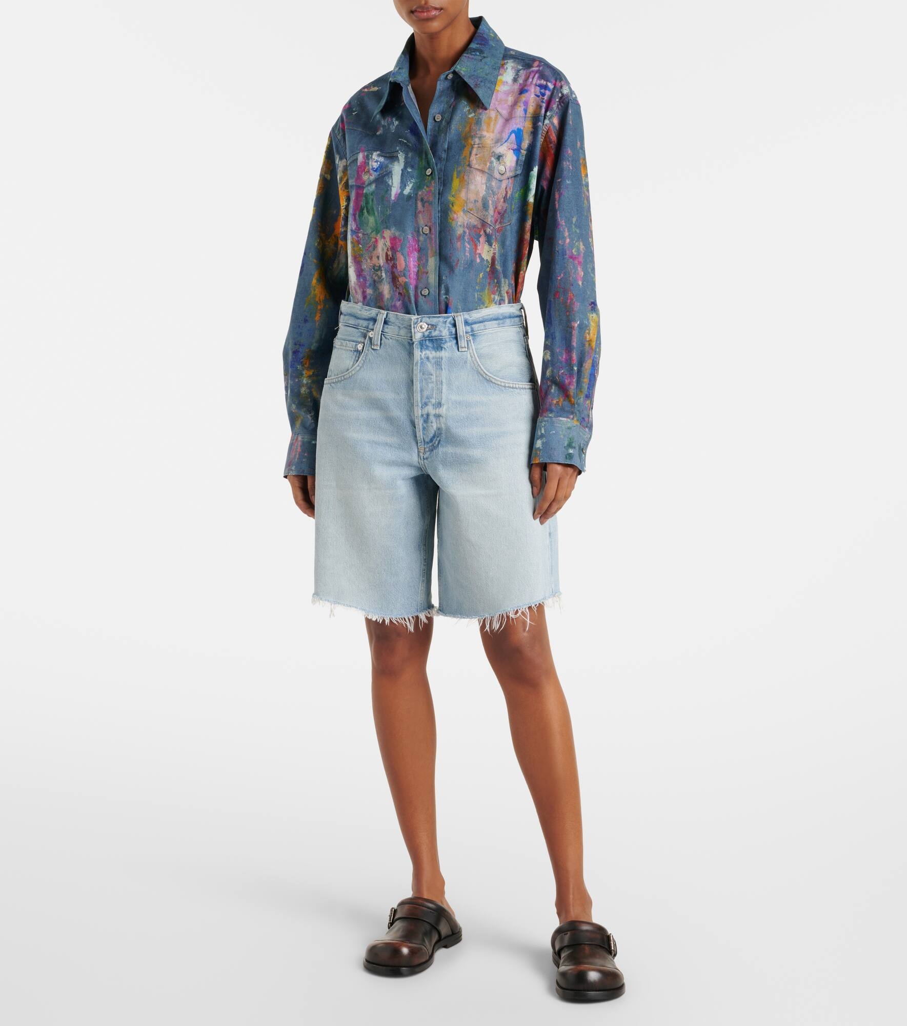 Ayla mid-rise denim shorts - 6