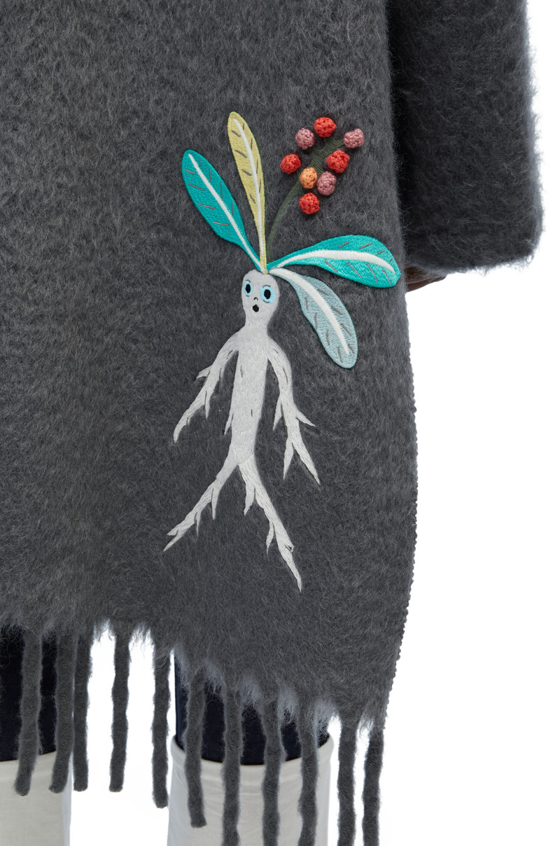 Hooded scarf coat in wool and mohair 5