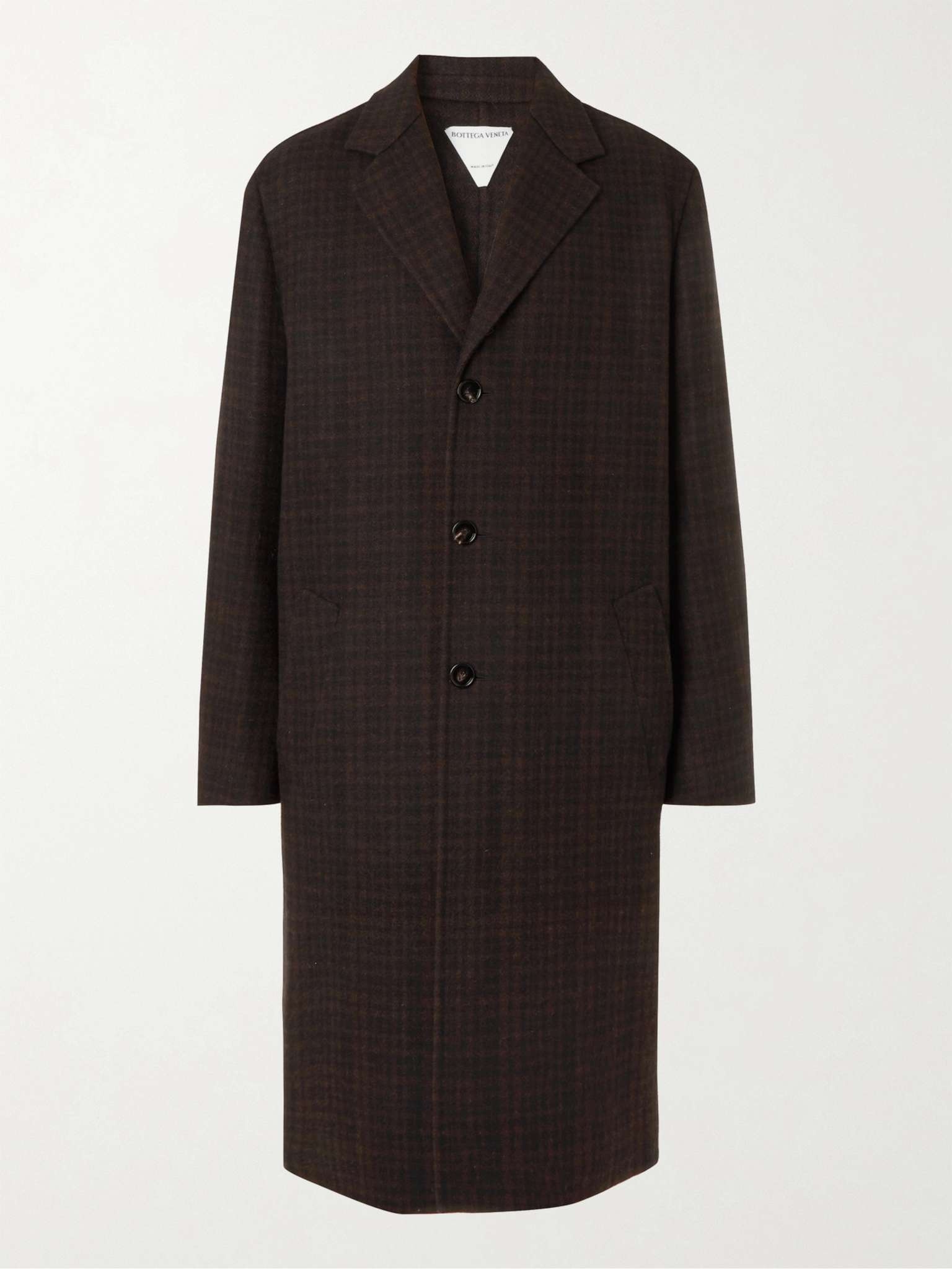 Oversized Checked Double-Faced Wool-Blend Coat - 1