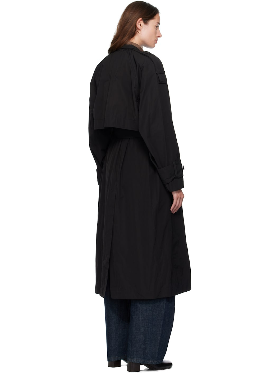 Black Matte Trevoux Trench Coat - 3