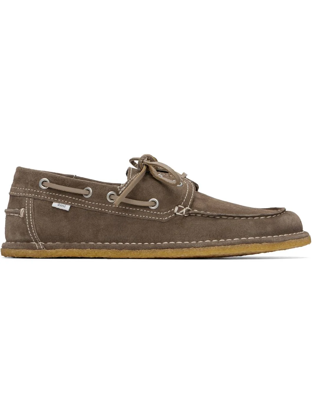Taupe Suede Boat Shoes - 1