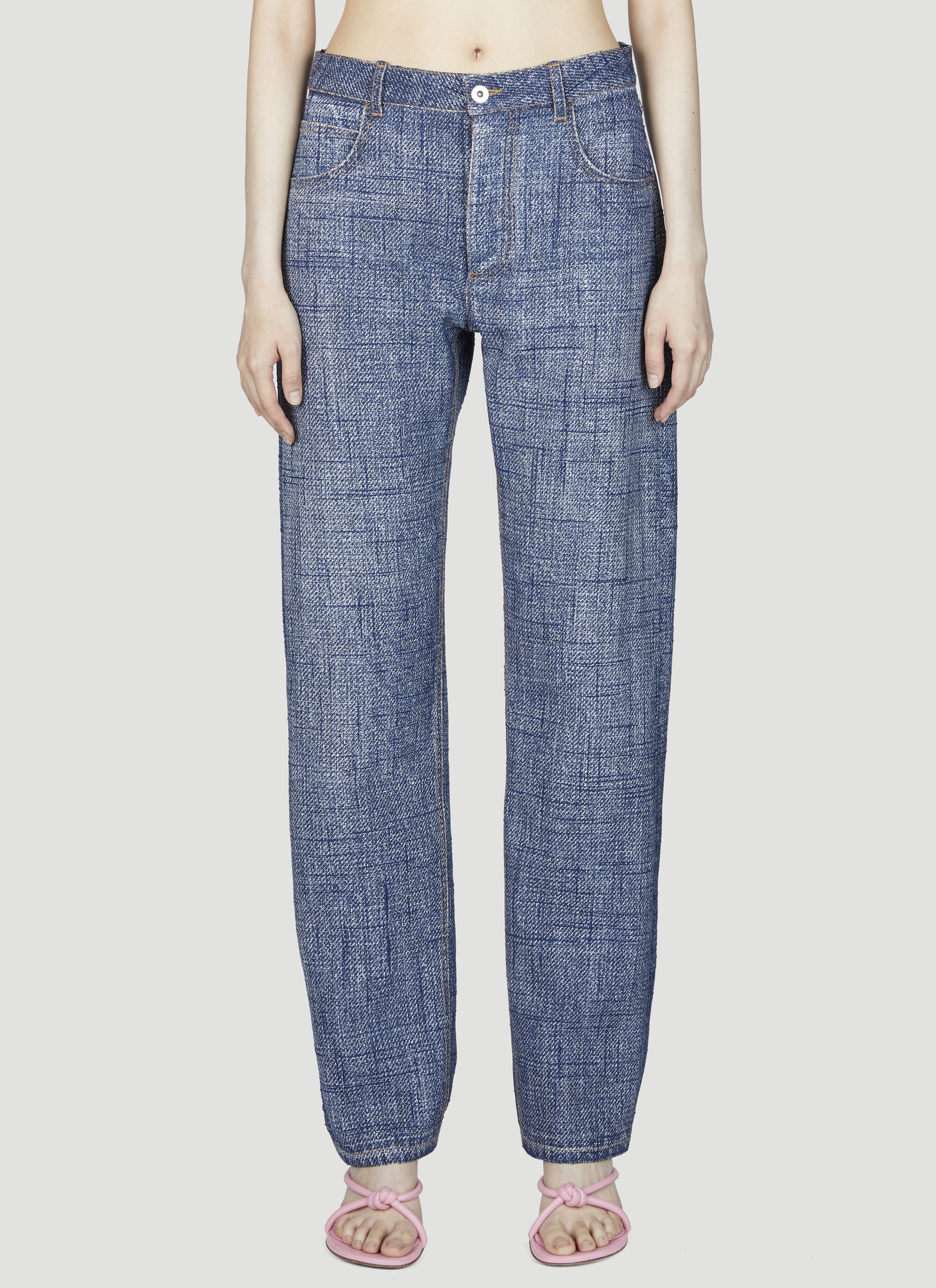 Denim Print Pants - 1