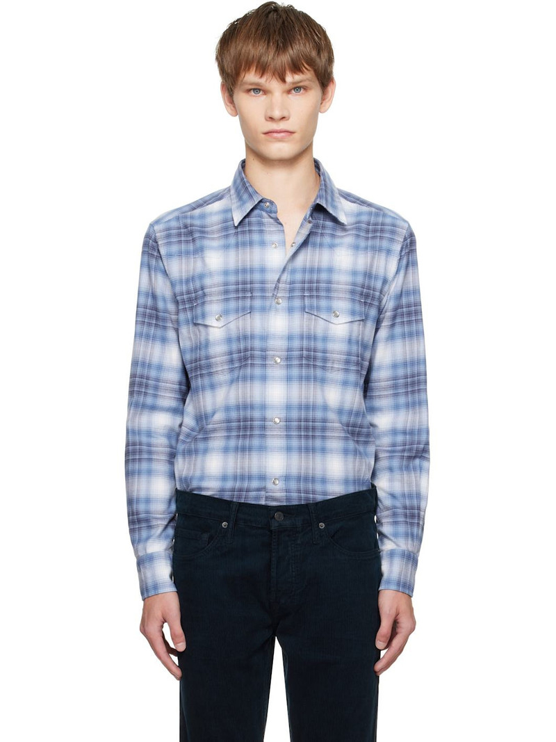 Blue Check Western Shirt 1