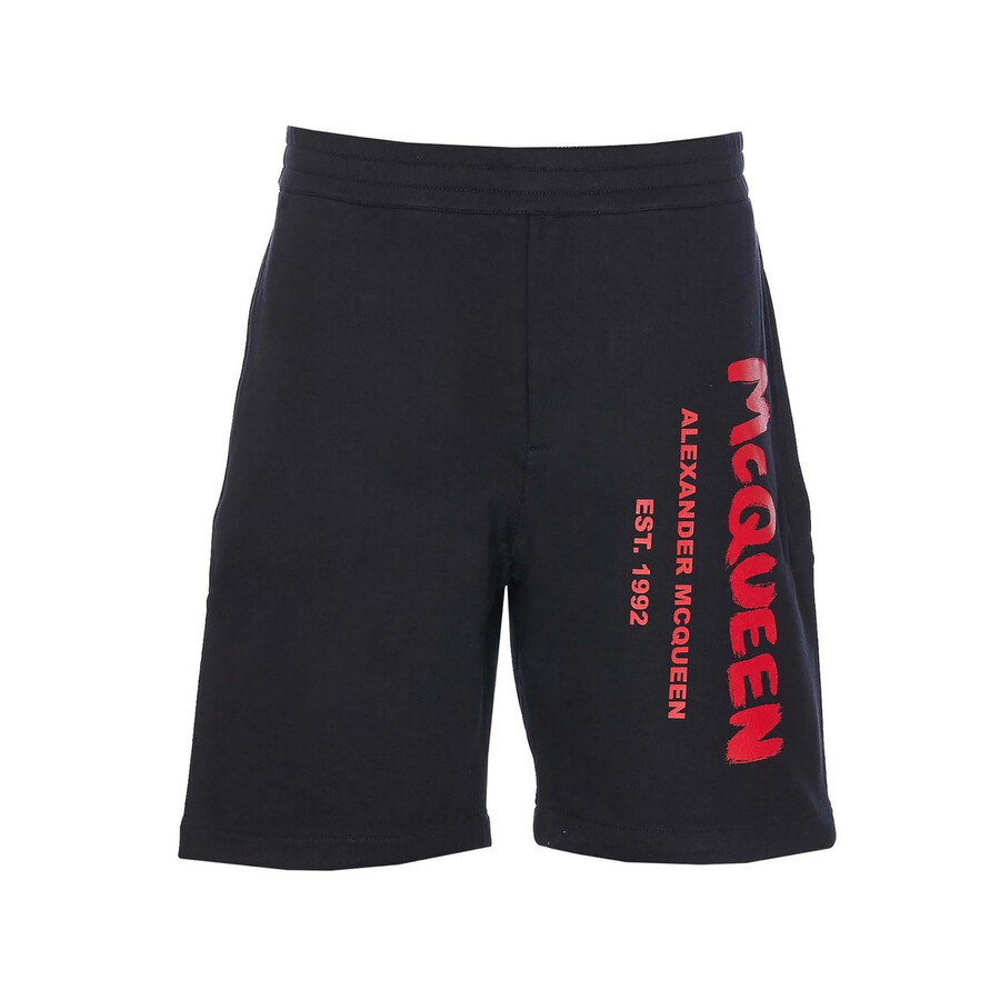 Alexander Mcqueen Men's Logo-Print Cotton Shorts - 5