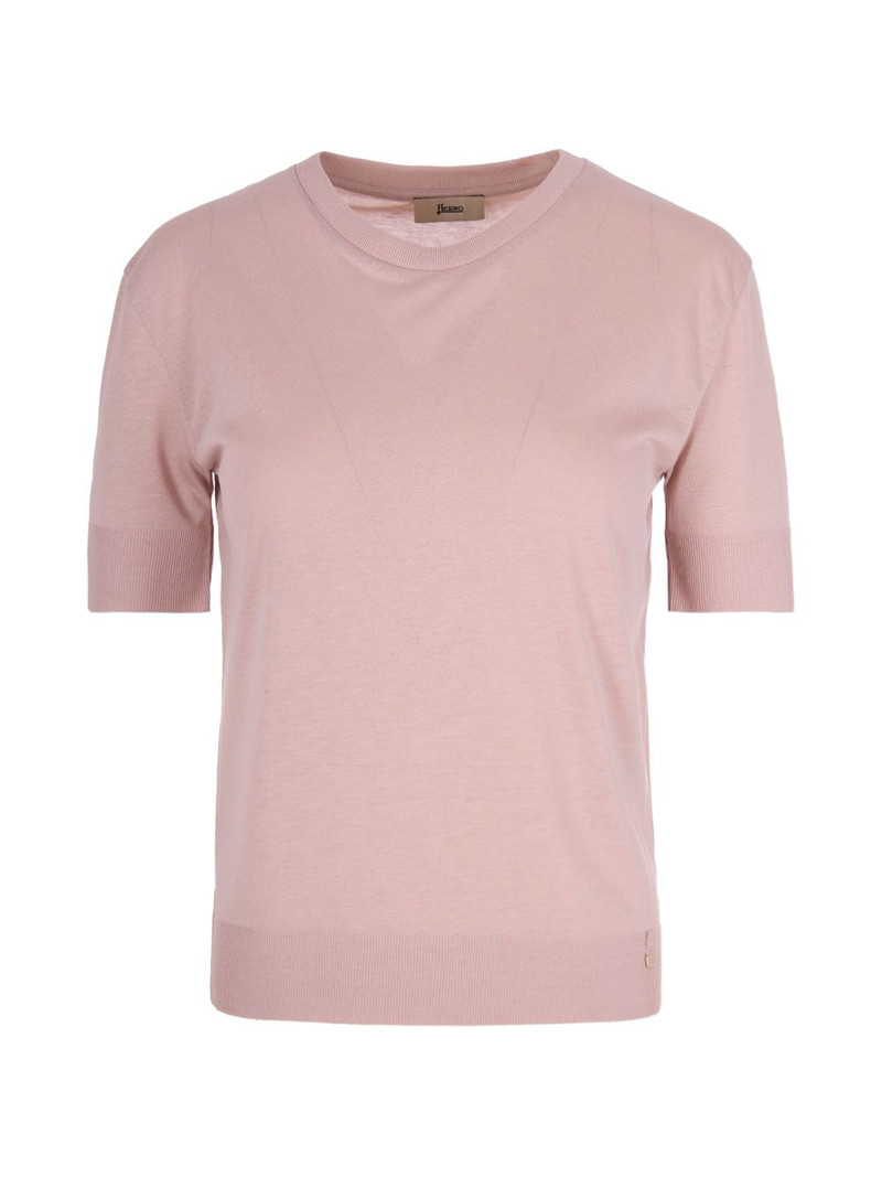 ribbed-trim T-shirt 1
