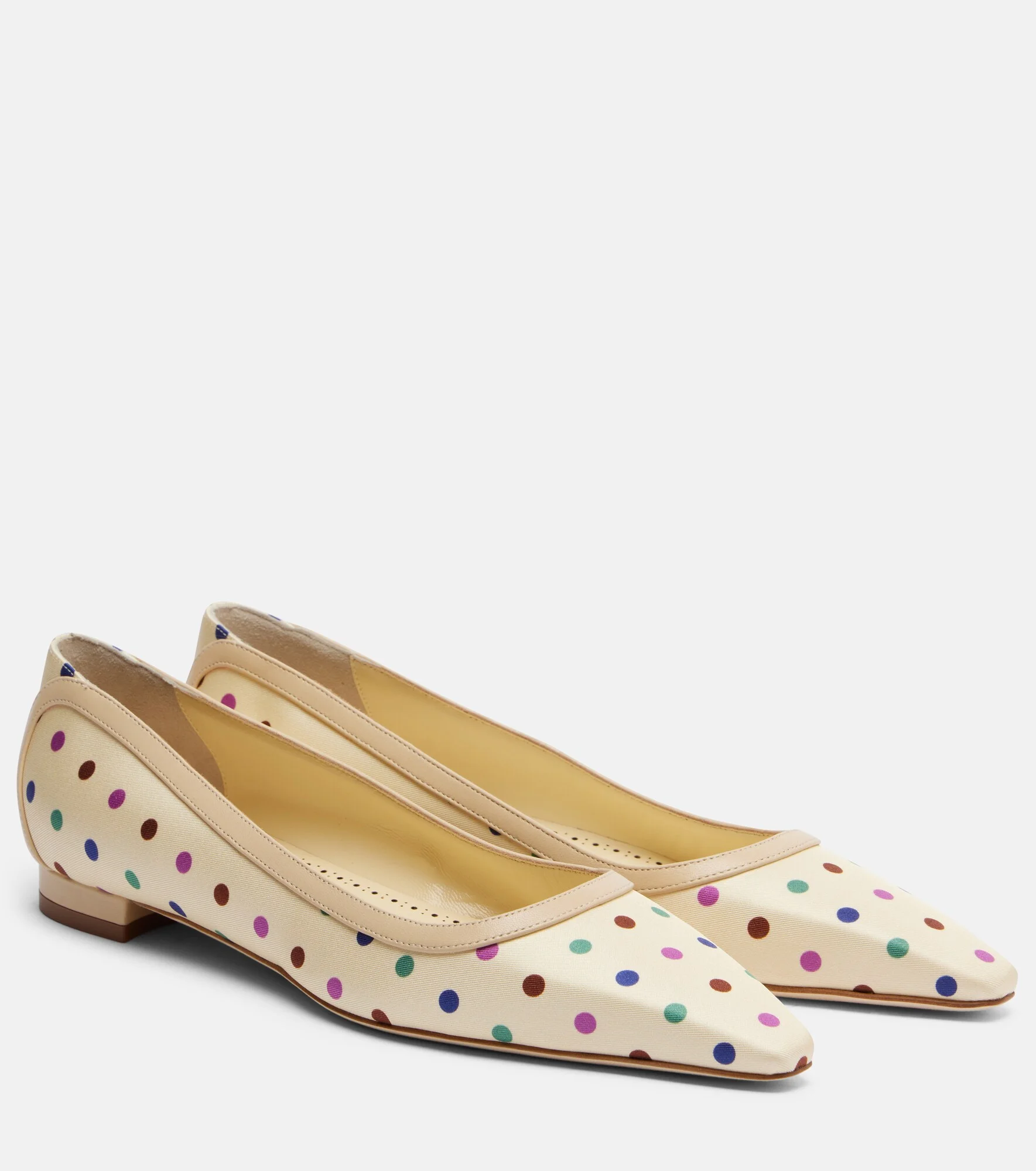 Filotas leather-trimmed polka-dot ballet flats - 1