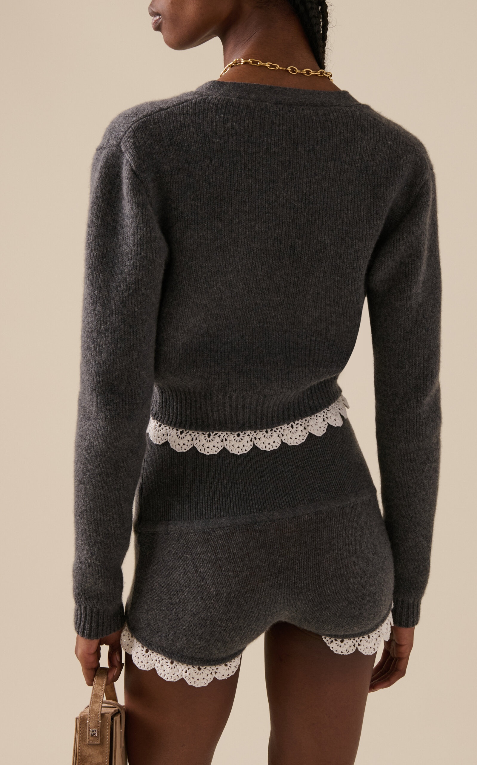 Knit Cashmere Shorts grey - 4