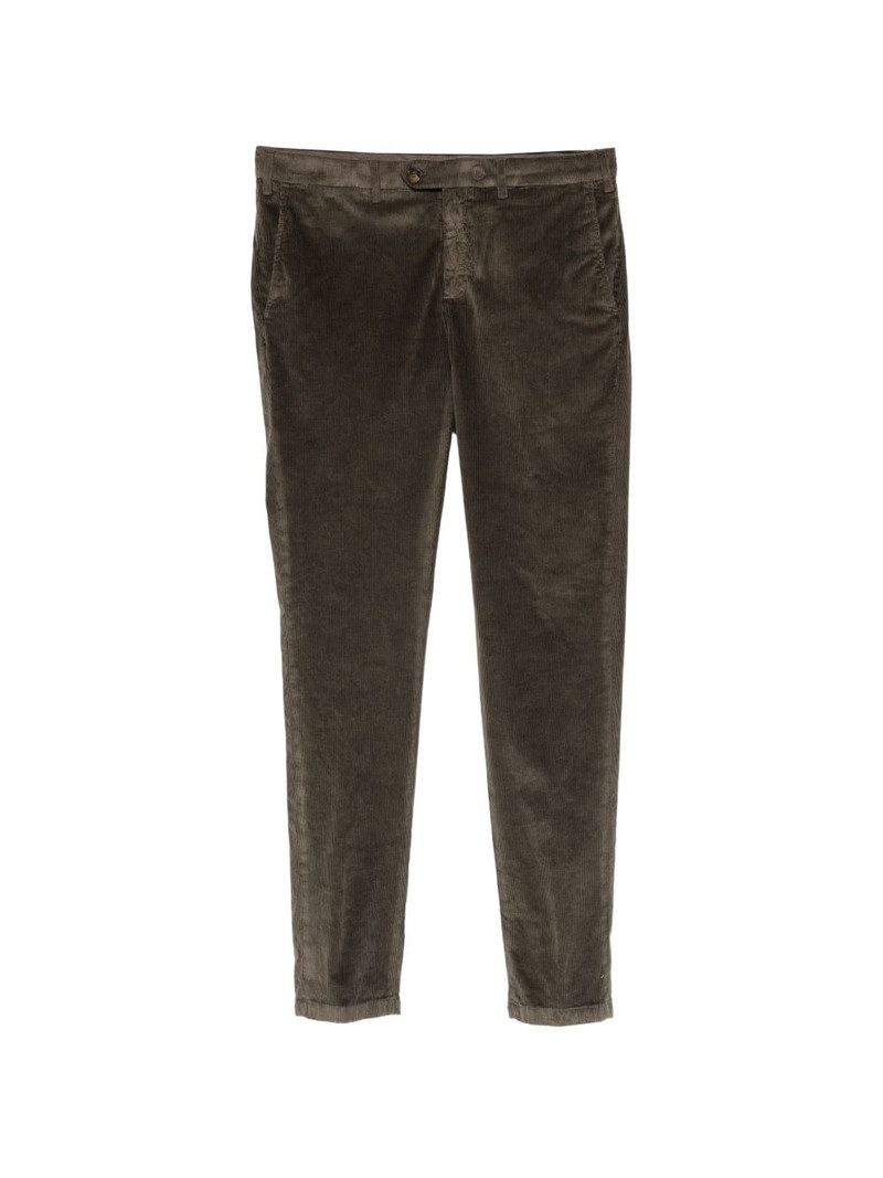 corduroy-effect belt-loop trousers 1