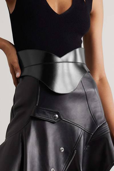 Alexander McQueen Glossed-leather waist belt outlook
