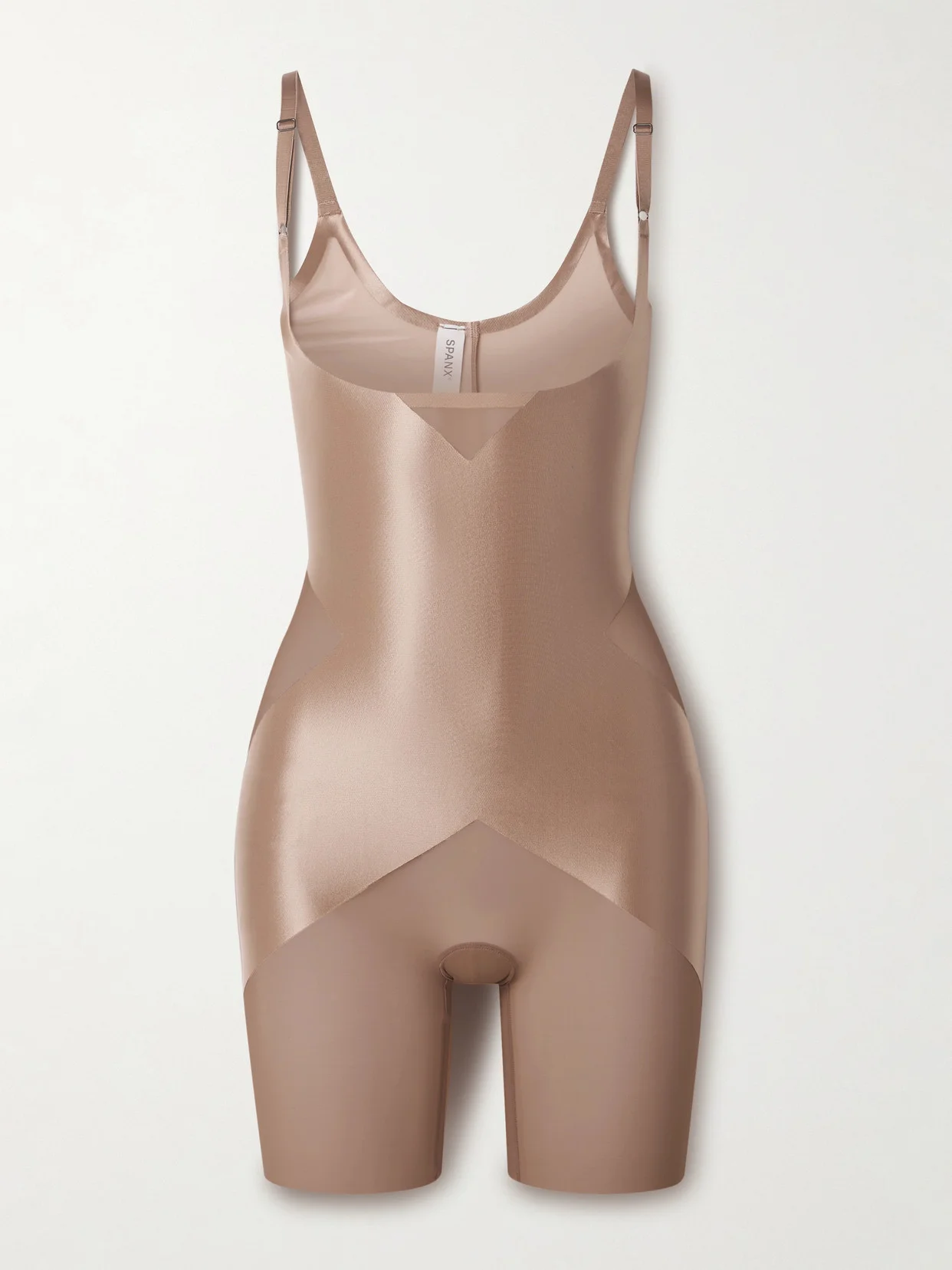 Spanxshape Satin-x Open-bust Mid-thigh Bodysuit - 1