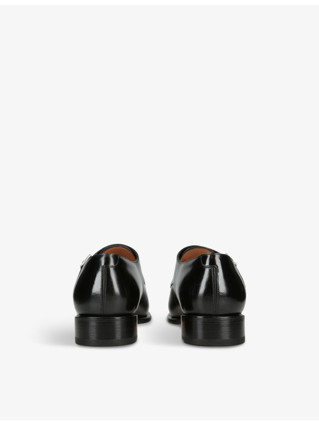 Carter double-buckle leather monk shoes - 4